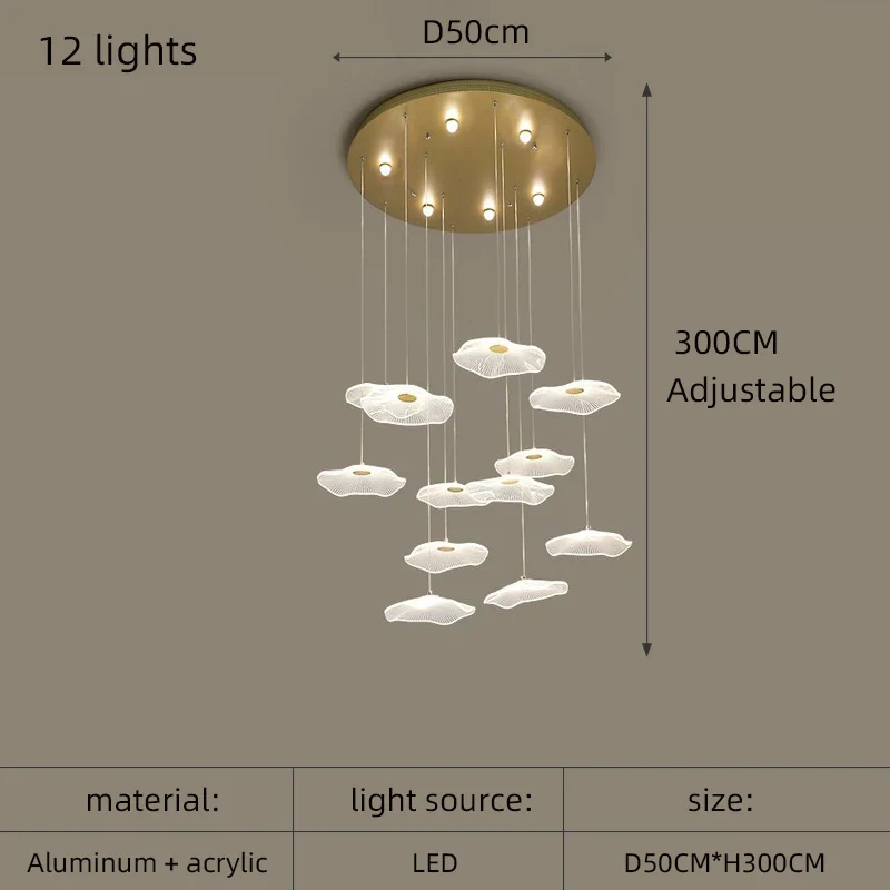 lustre nordique en acrylique design créatif pour espaces élégants - Image 8