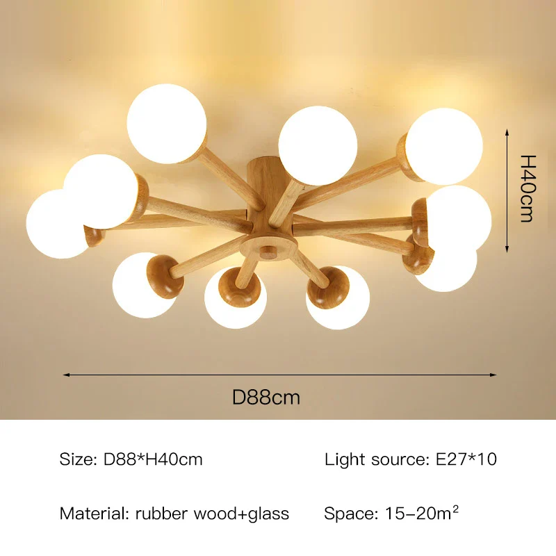 lustre nordique en bois pour décoration intérieure moderne - Image 11