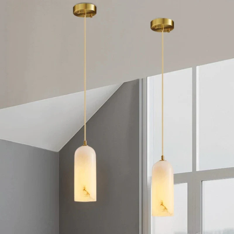 lustre nordique en marbre naturel design lumineux pour espace moderne - Image 4