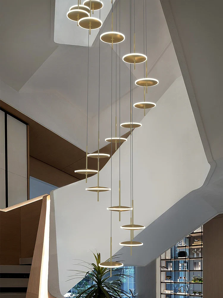 lustre nordique suspendu créatif en acrylique doré à led - Image 2