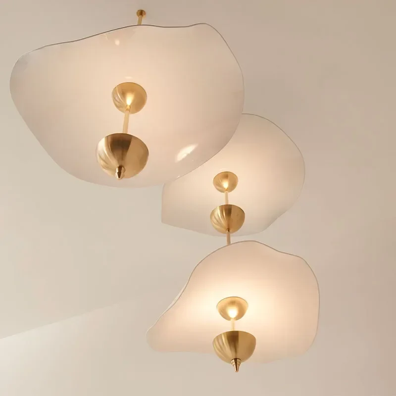 lustre nordique suspendu en acrylique art feuille de lotus moderne - Image 4
