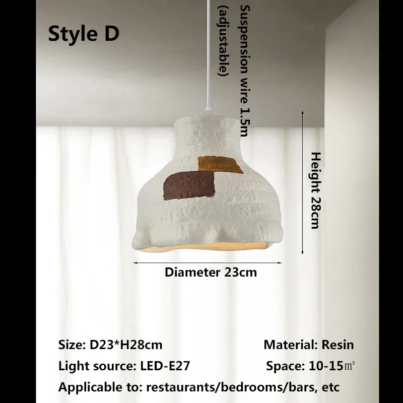 lustre nordique wabi sabi design moderne éclairage décoratif pour café - Image 9