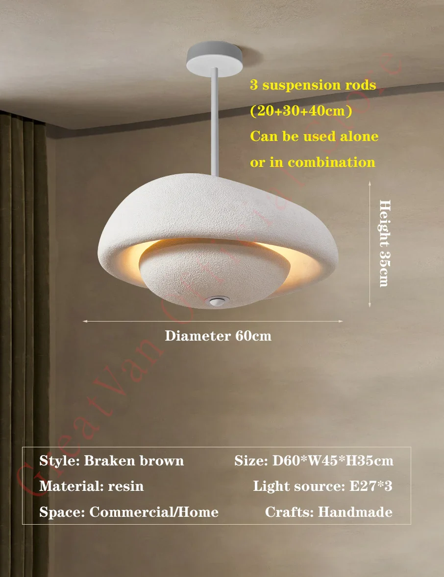 lustre nordique wabi sabi led pour décoration maison - Image 8