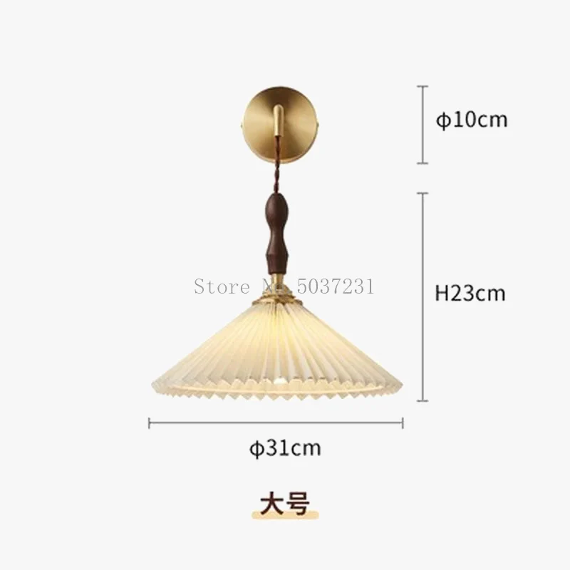 lustre plissé rétro japonais en noyer nordique pour intérieur - Image 9