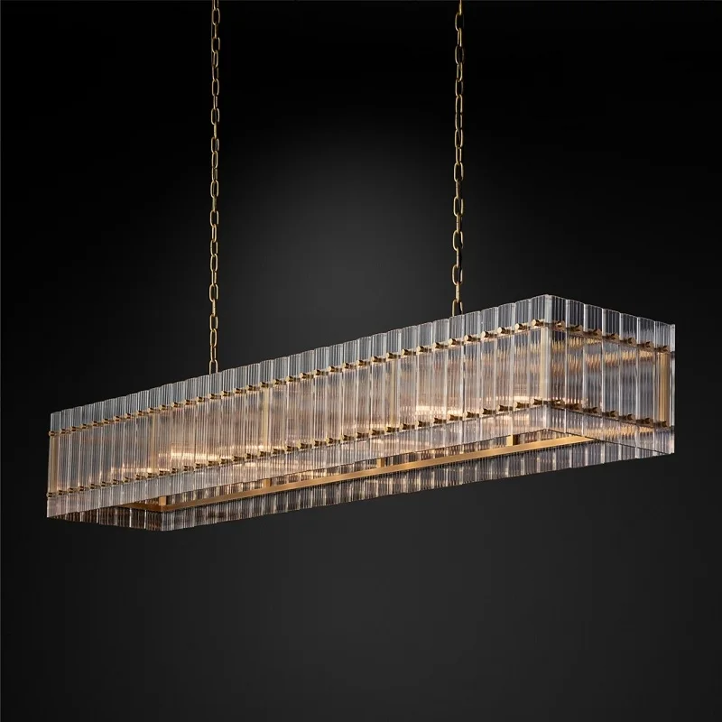 lustre rectangulaire en cristal pour éclairage de luxe - Image 6