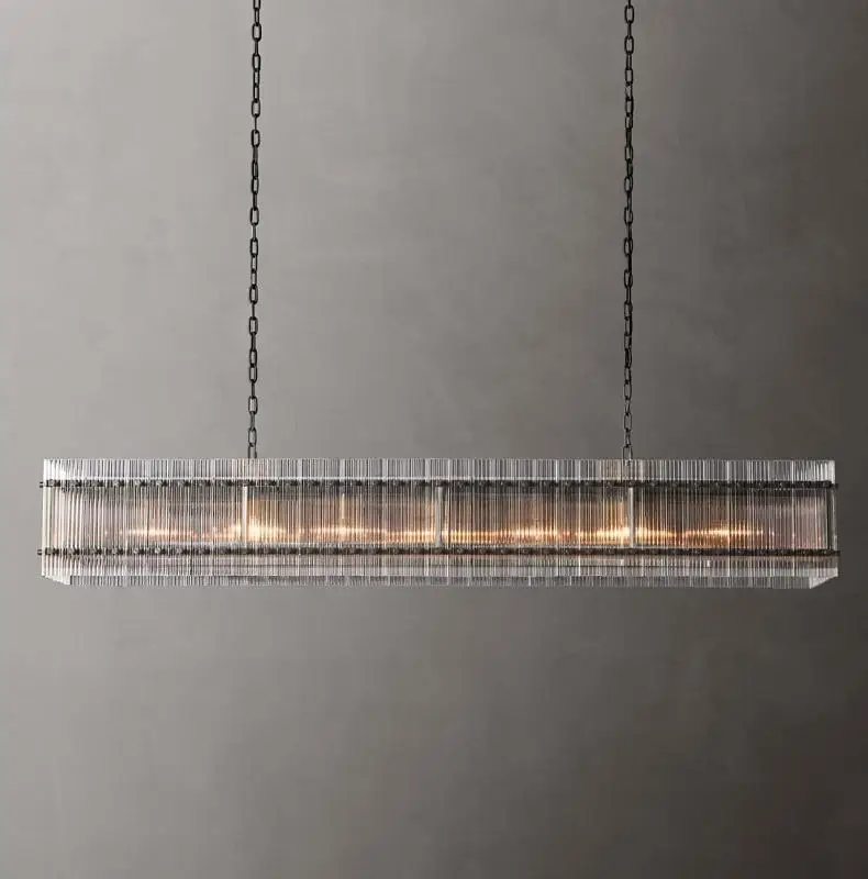 lustre rectangulaire en cristal pour éclairage de luxe - Image 8
