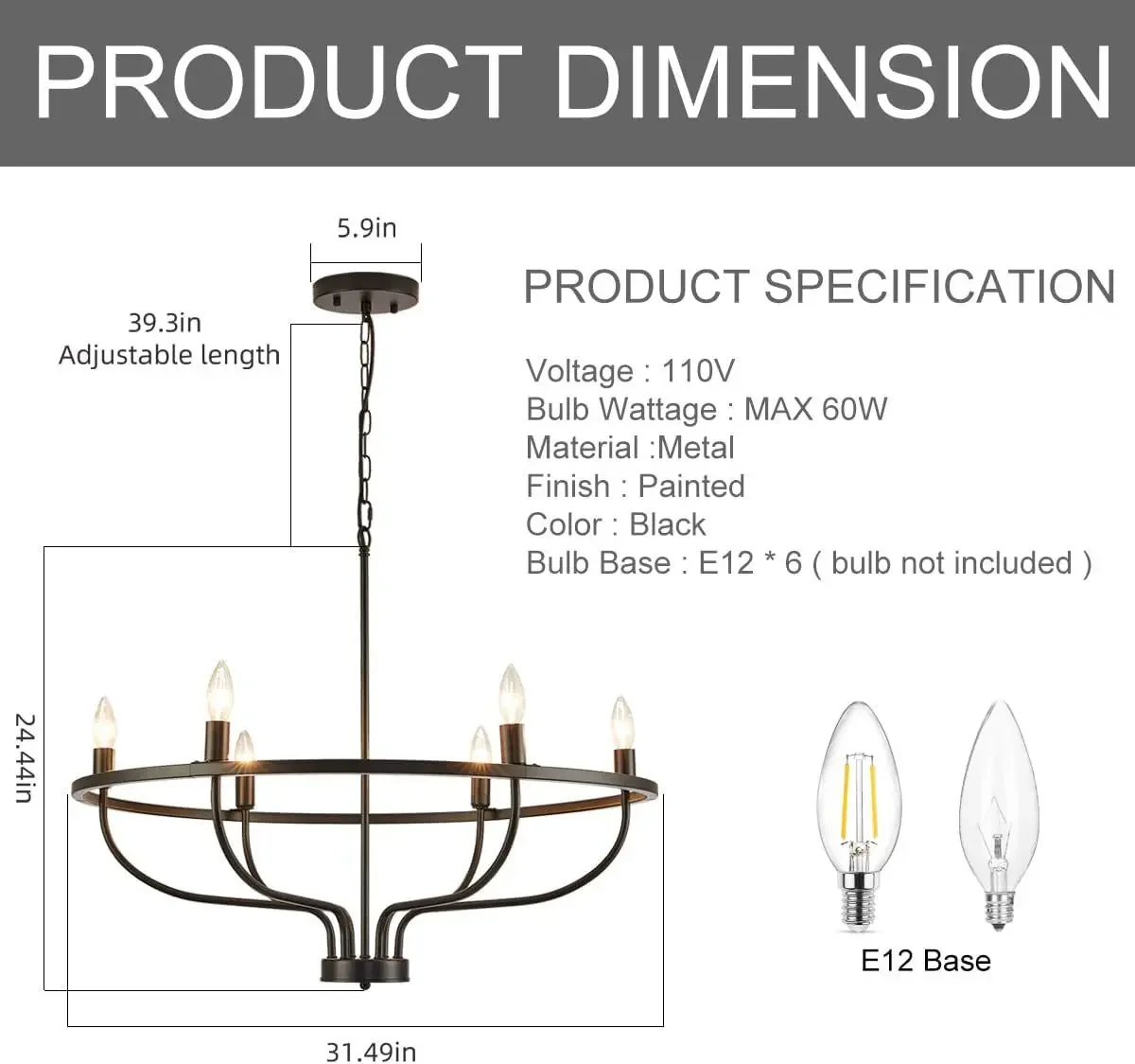 lustre rétro à led en fer pour décoration intérieure moderne - Image 6