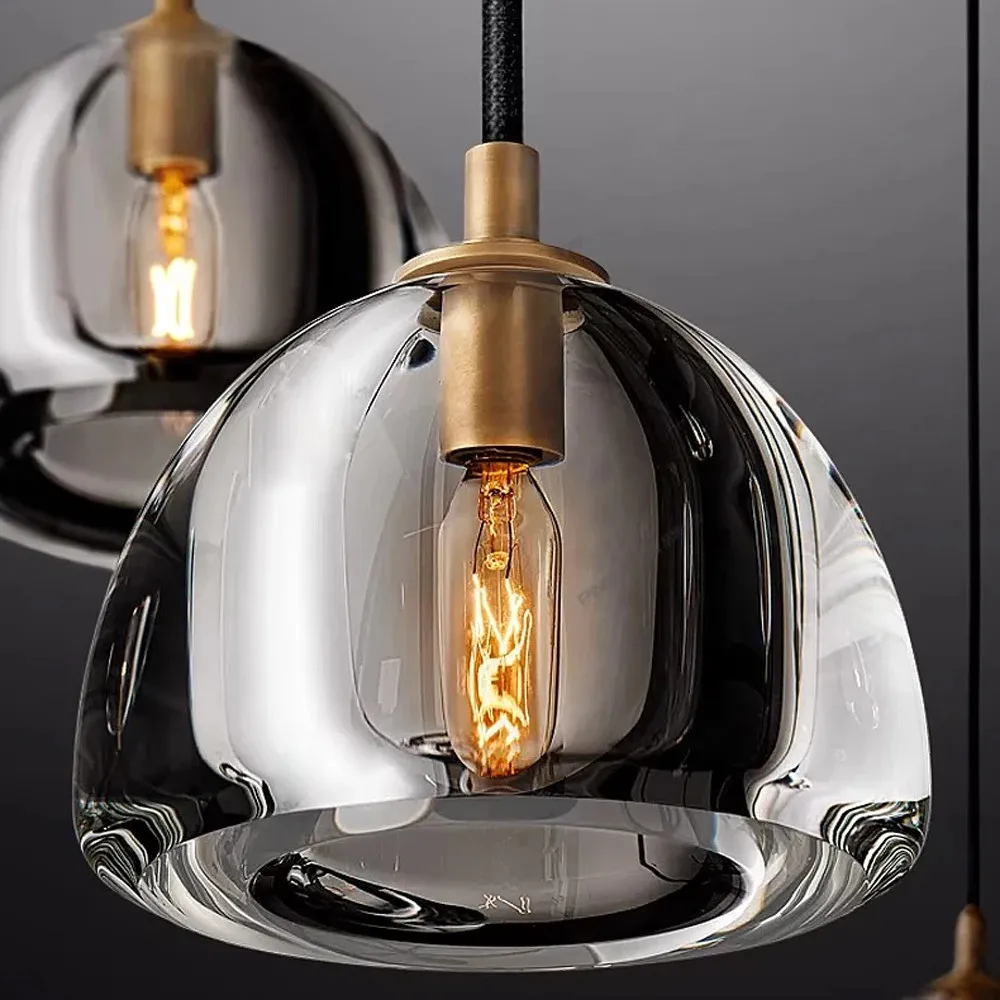 lustre rétro américain en laiton et cristal pour un éclairage élégant - Image 6