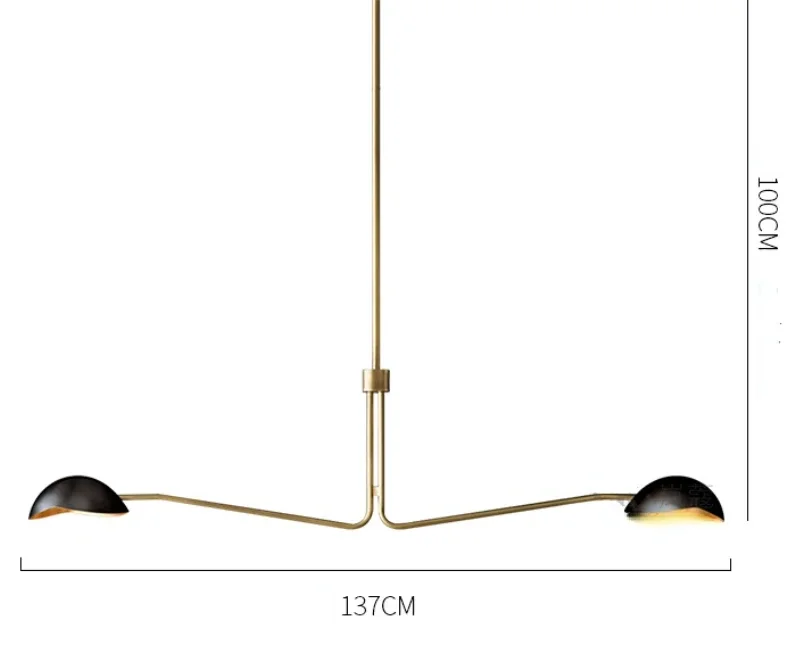 lustre rétro en cuivre design créatif à bras long - Image 15