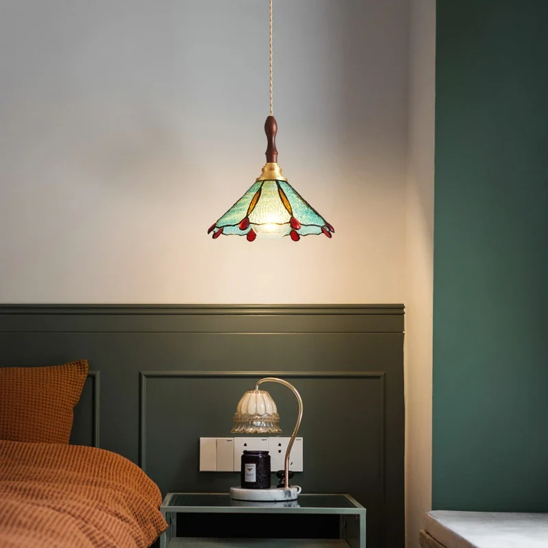 lustre rétro en cuivre et verre pour intérieur élégant - Image 2