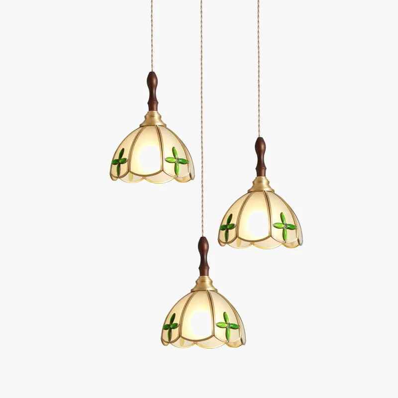 lustre rétro en cuivre et verre pour intérieur élégant - Image 5
