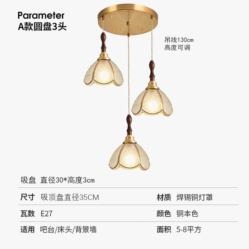lustre rétro en cuivre et verre pour intérieur élégant - Image 8