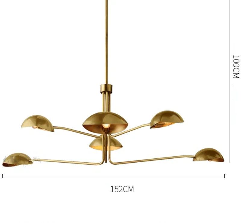 lustre rétro en cuivre lampe créative à bras long design industriel - Image 11