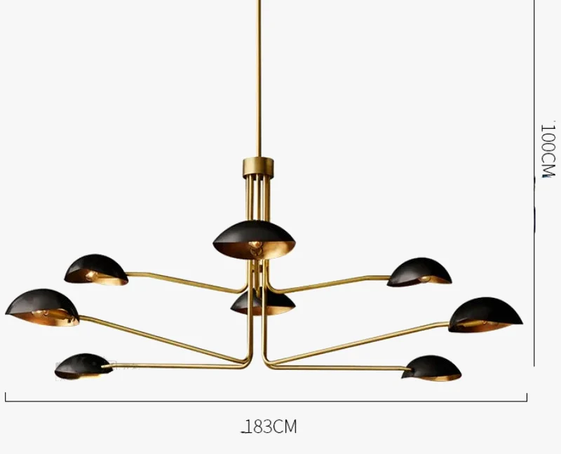 lustre rétro en cuivre lampe créative à bras long design industriel - Image 6