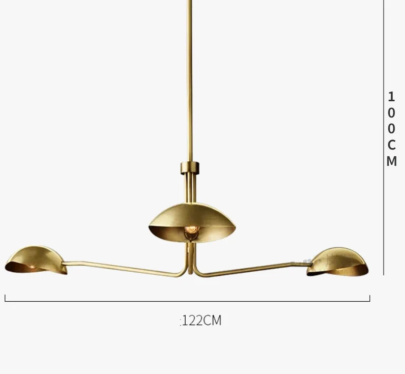lustre rétro en cuivre lampe créative à bras long design industriel - Image 9
