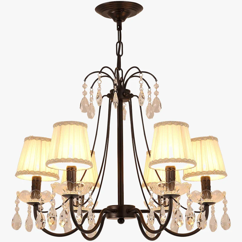lustre rétro en fer et cristal style américain créatif - Image 5