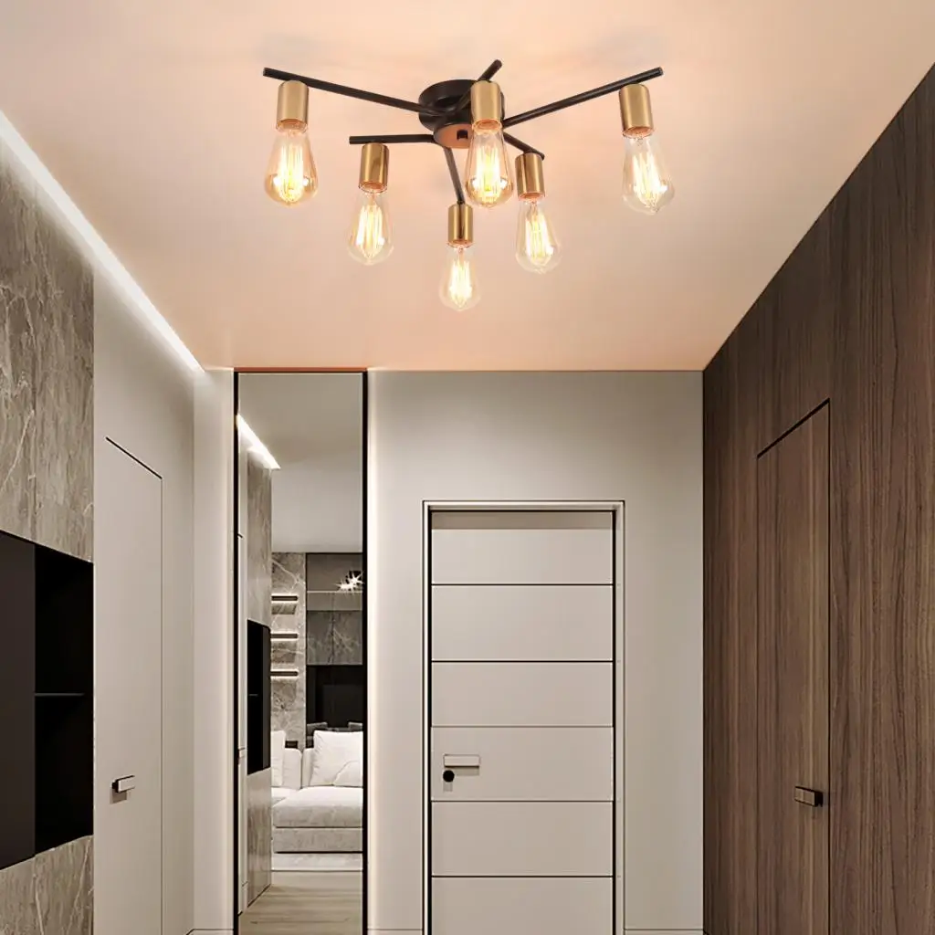 lustre rétro en fer forgé pour éclairage moderne intérieur - Image 2