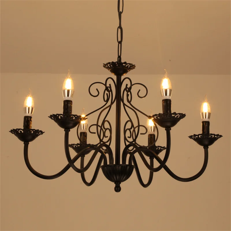 lustre rétro en fer forgé style campagnard américain pour décoration intérieure - Image 4