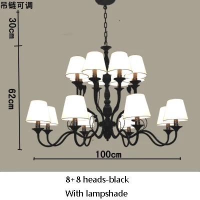 lustre rétro en fer noir style vintage industriel pour éclairage intérieur - Image 13