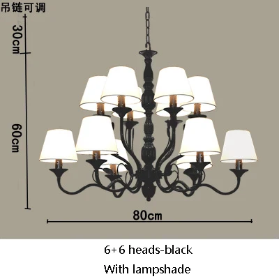 lustre rétro en fer noir style vintage industriel pour éclairage intérieur - Image 14