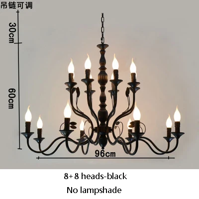 lustre rétro en fer noir style vintage industriel pour éclairage intérieur - Image 16