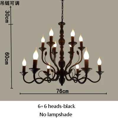 lustre rétro en fer noir style vintage industriel pour éclairage intérieur - Image 17