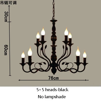 lustre rétro en fer noir style vintage industriel pour éclairage intérieur - Image 18