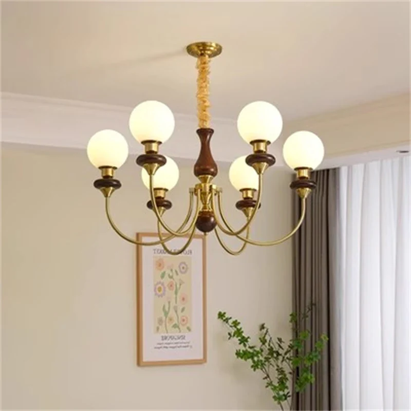 lustre rétro en métal et verre pour intérieur élégant - Image 6