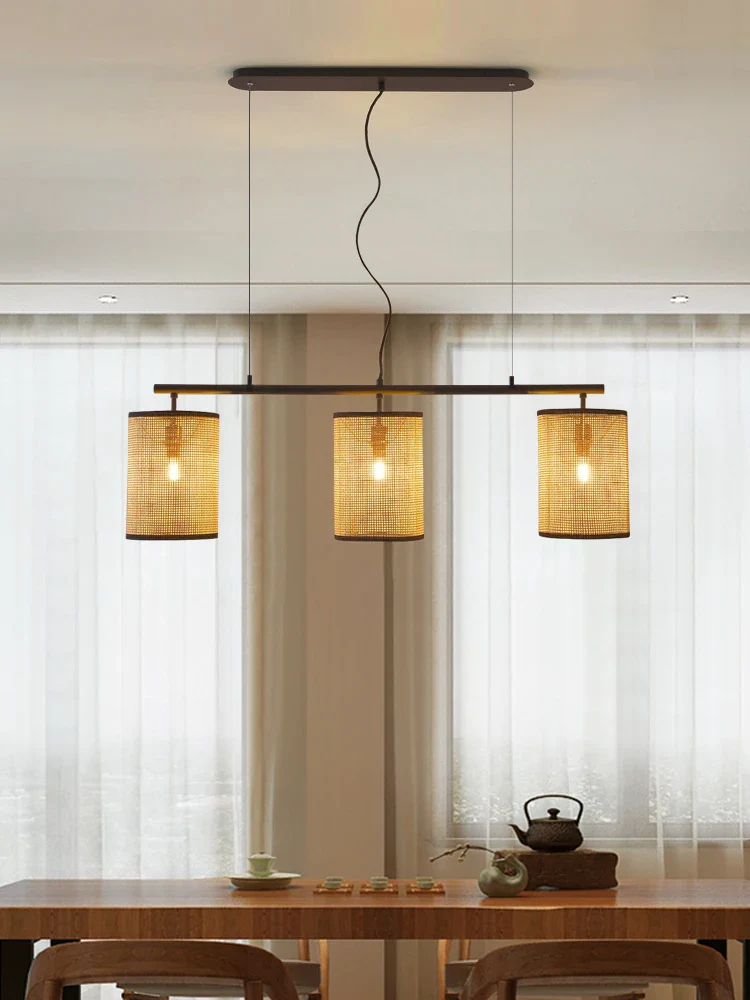 lustre rétro en rotin créatif pour éclairage intérieur - Image 3
