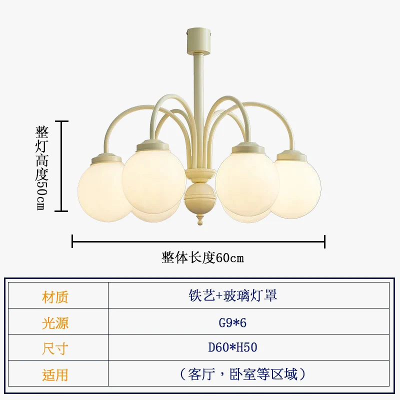 lustre rĂ©tro en verre pour dĂ©coration intĂ©rieure Ă plusieurs tĂȘtes - Image 8