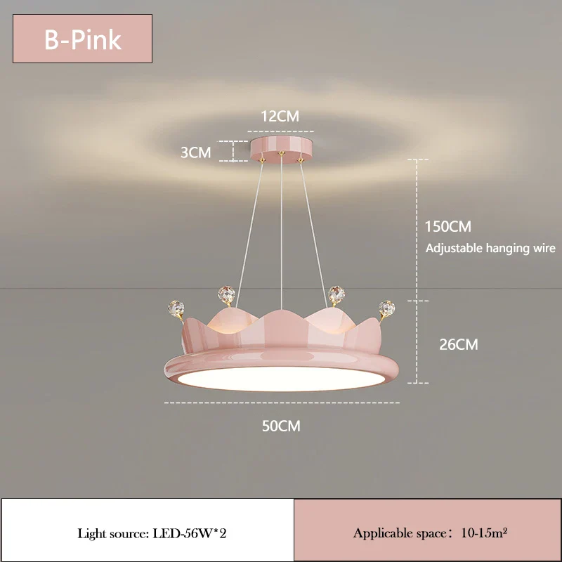 lustre romantique en cristal pour chambre d'enfant princesse - Image 10