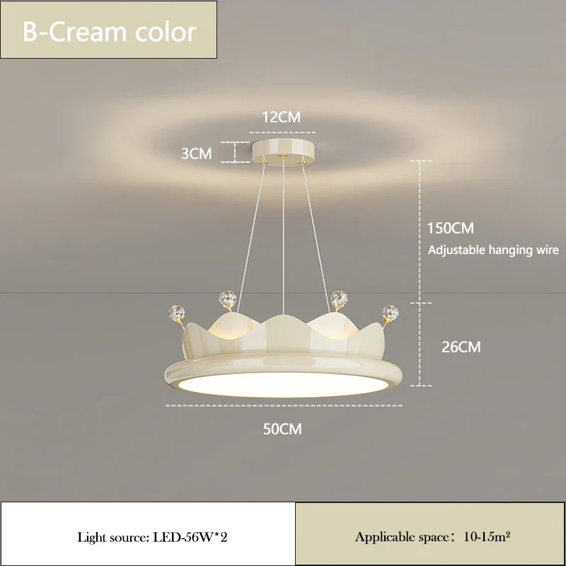 lustre romantique en cristal pour chambre d'enfant princesse - Image 12