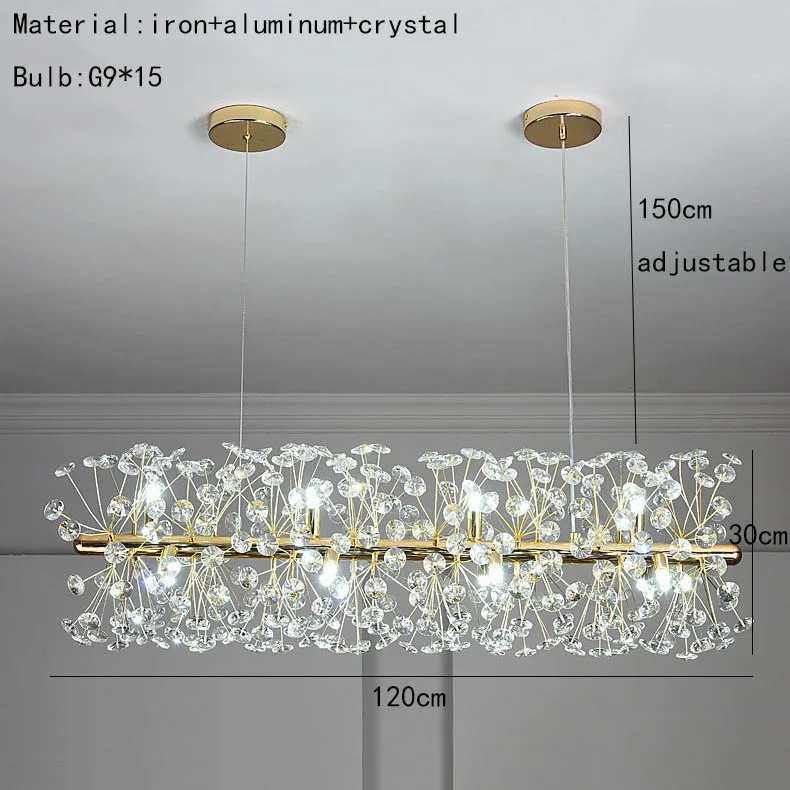 lustre rond à led en cristal pissenlit décoration élégante et lumineuse - Image 10