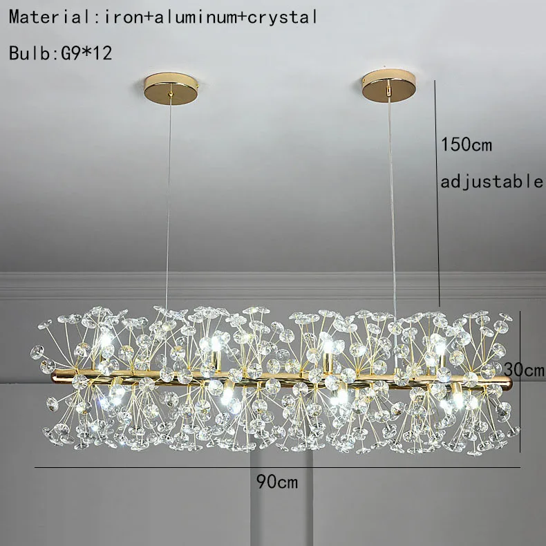 lustre rond à led en cristal pissenlit décoration élégante et lumineuse - Image 12