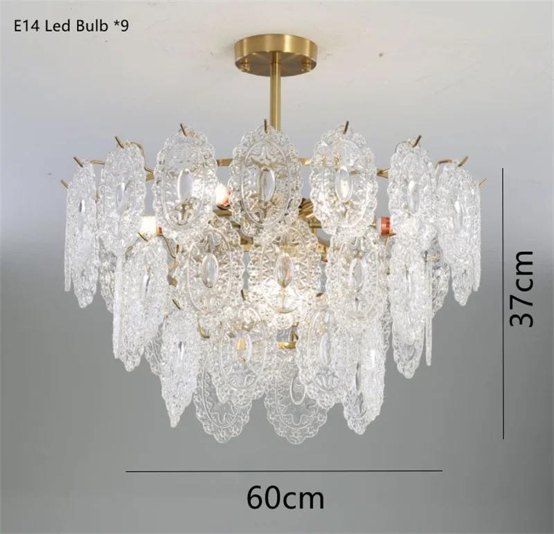 lustre rond en cristal doré design moderne à led - Image 7