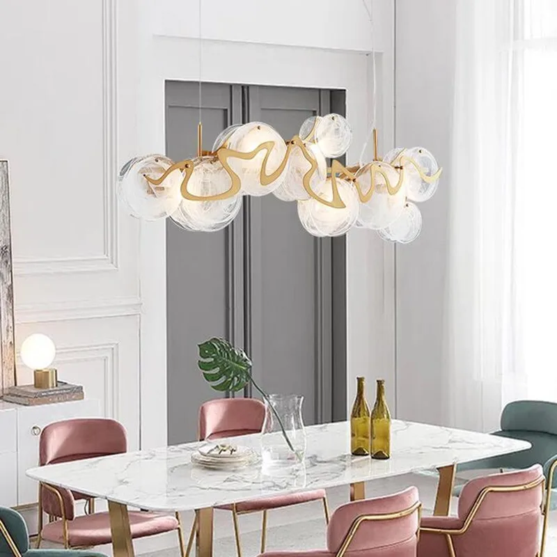 lustre rond en verre et fer pour éclairage intérieur - Image 10