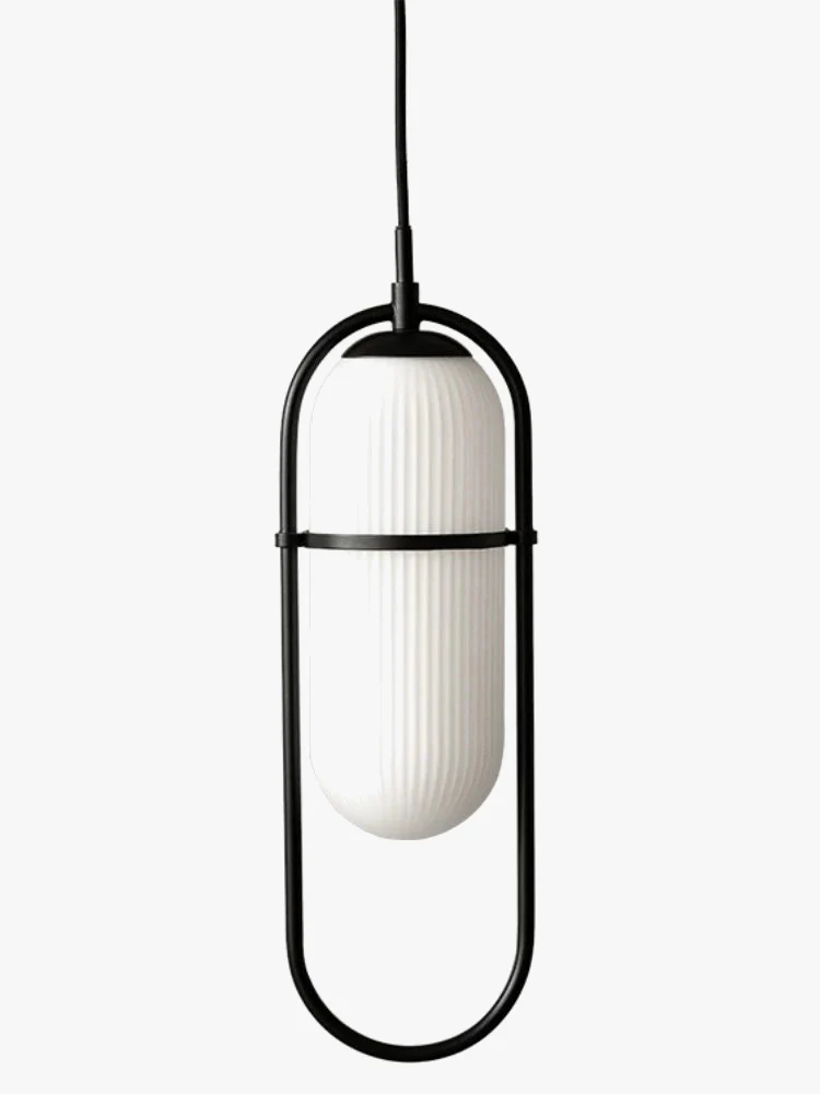 lustre simple au style industriel moderne en verre et métal - Image 6