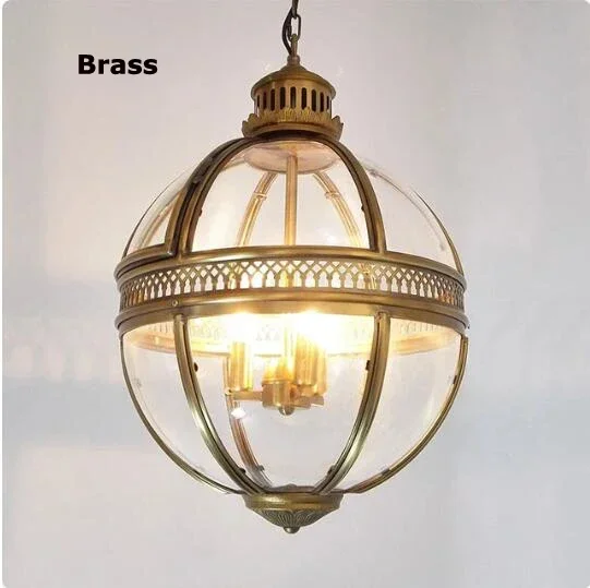 lustre sphérique rétro en fer et verre brillant - Image 10