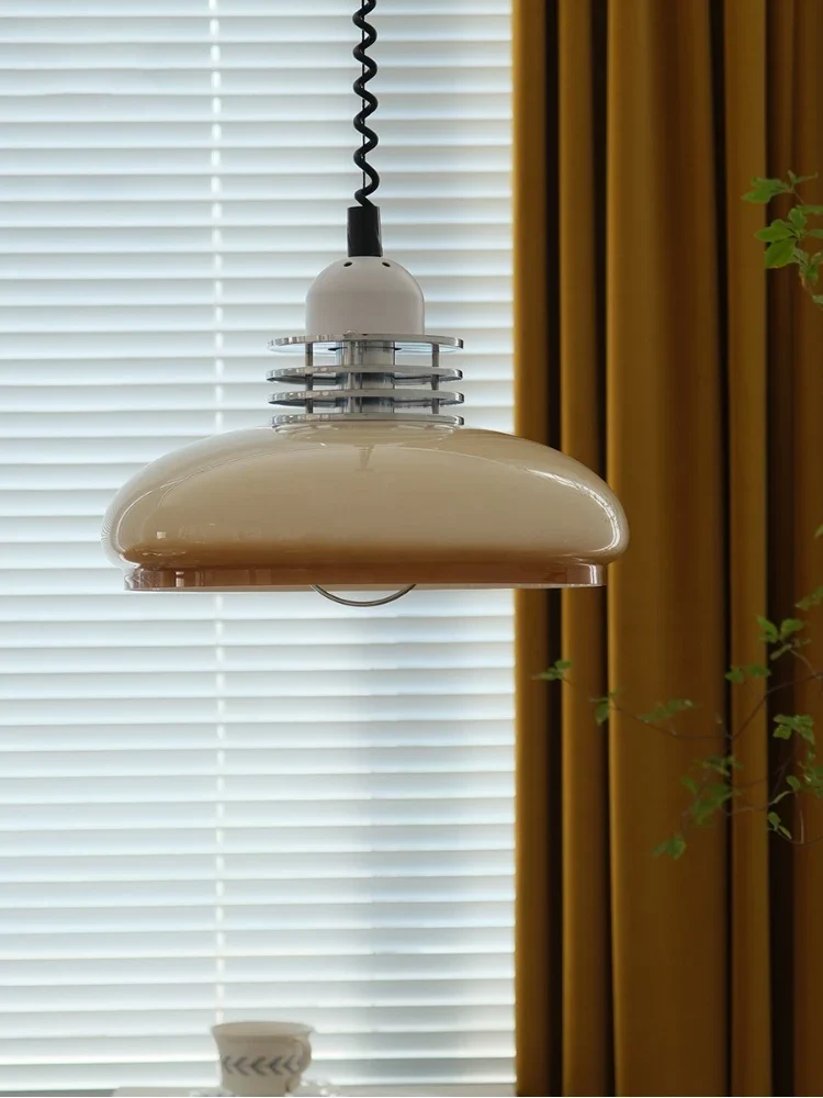 lustre style industriel rétractable minimaliste en verre - Image 4