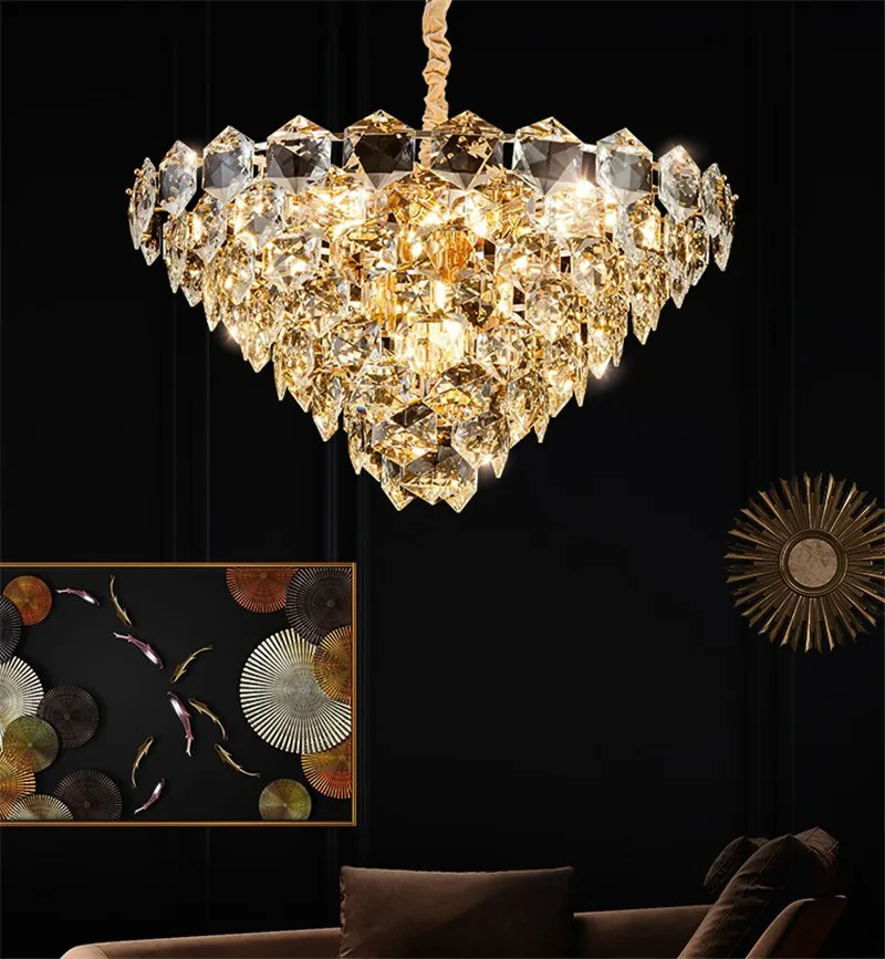 lustre suspendu à led en métal doré moderne et élégant pour éclairage intérieur - Image 3