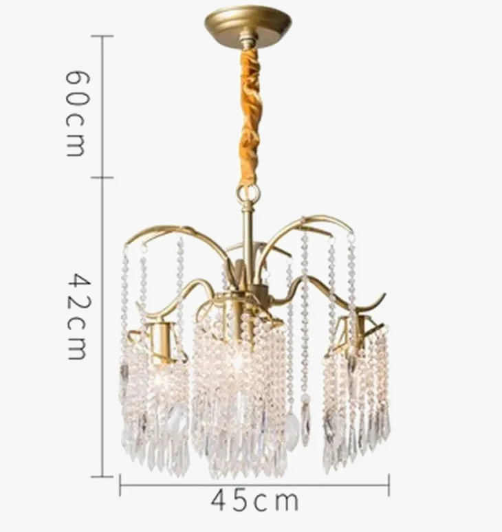 lustre suspendu en cristal et métal doré élégant - Image 7