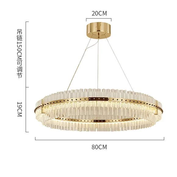 lustre suspendu en cristal moderne à rayures créatives - Image 5