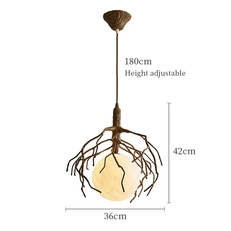 lustre suspendu en forme de branche d'arbre à led décor rétro - Image 12
