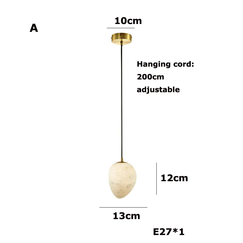 lustre suspendu en marbre géométrique pour éclairage moderne - Image 12