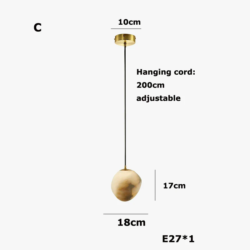 lustre suspendu en marbre géométrique pour éclairage moderne - Image 7