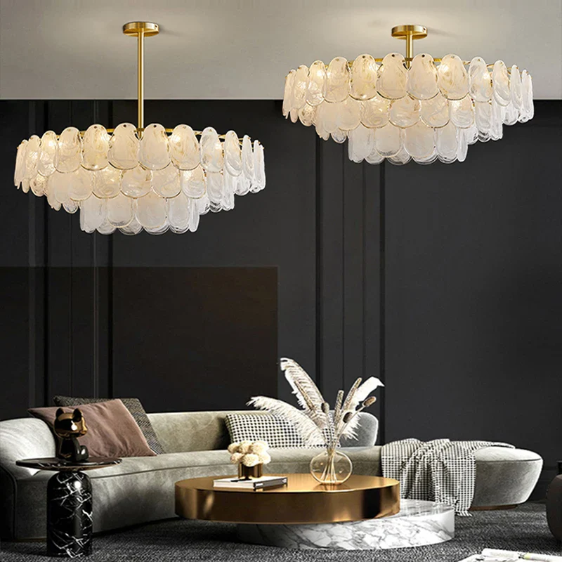 lustre suspendu en verre nuage design créatif postmoderne unique - Image 2