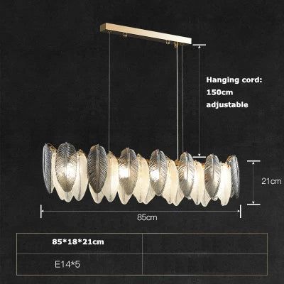 lustre suspendu led art déco avec plumes blanches et grises - Image 16