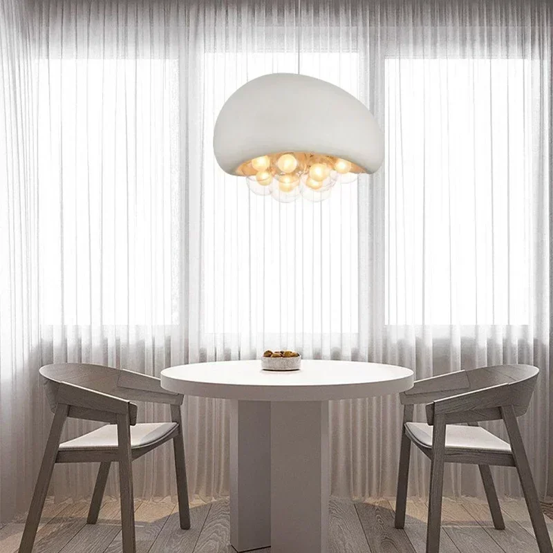 lustre suspendu minimaliste style wabi sabi avec éclairage led - Image 4