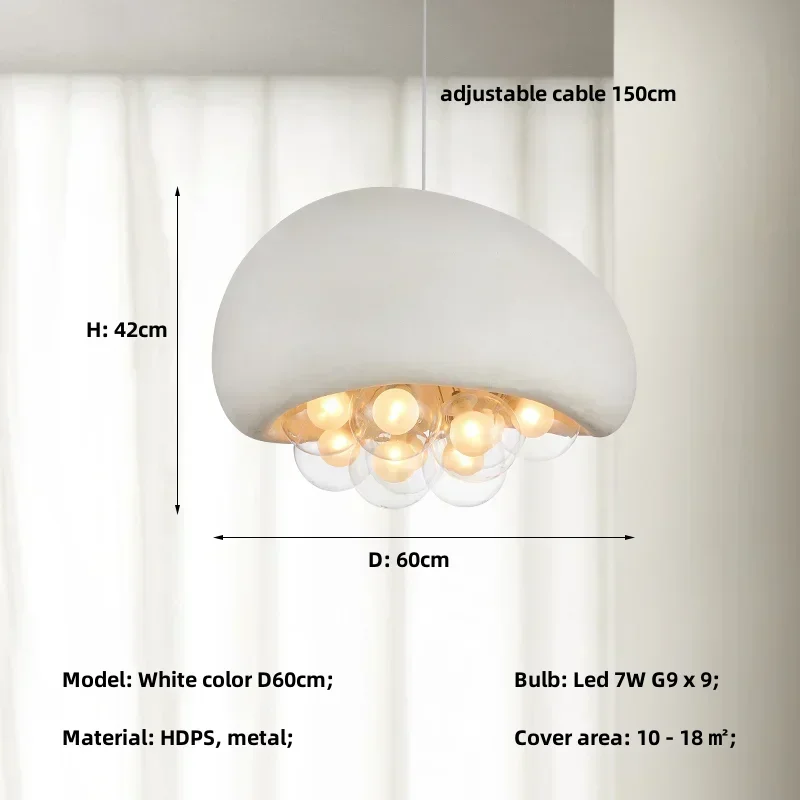 lustre suspendu minimaliste style wabi sabi avec éclairage led - Image 9