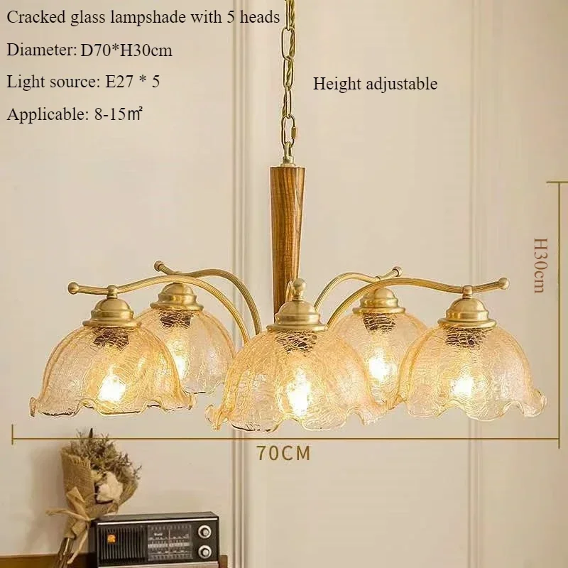 lustre suspendu nordique rétro abat-jour en tissu plissé lampe décorative - Image 10